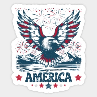 Eagle American Patriotic Fireworks Sticker